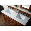 James Martin Vanities Brookfield 60in Double Vanity, Warm Cherry w/ 3 CM Arctic Fall Solid Surface Top 147-114-5681-3AF